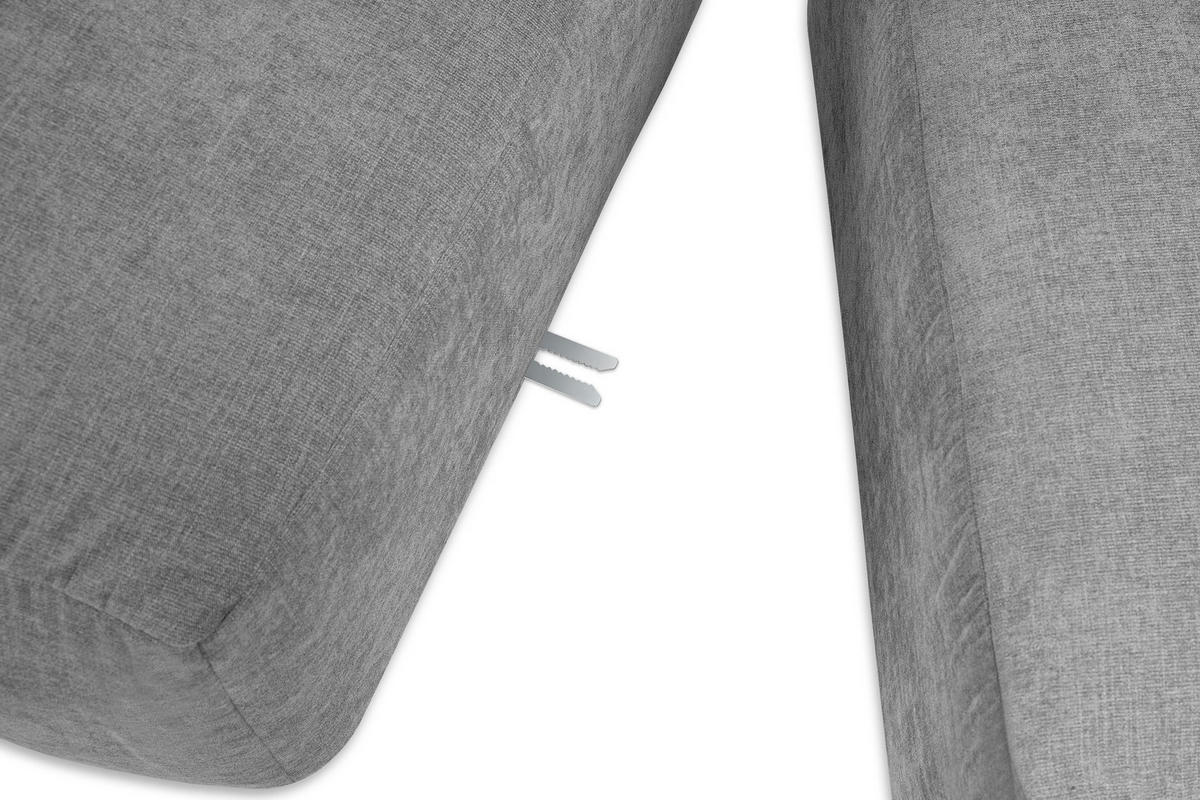 ECKMODULSOFA-LINKS BUFFO 3/4 Sitzer mit extrem weicher Sitzfläche, Gewebestoff, hell aschfahl - Hellgrau, Textil (237/180cm) - KONSIMO®