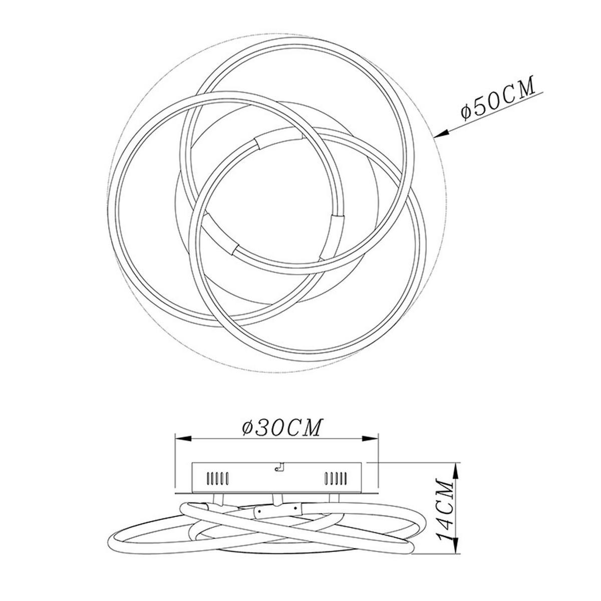 LED DECKENLEUCHTE Barna Gold Aluminium - Goldfarben, Metall (50/50/14cm) - Globo Lighting