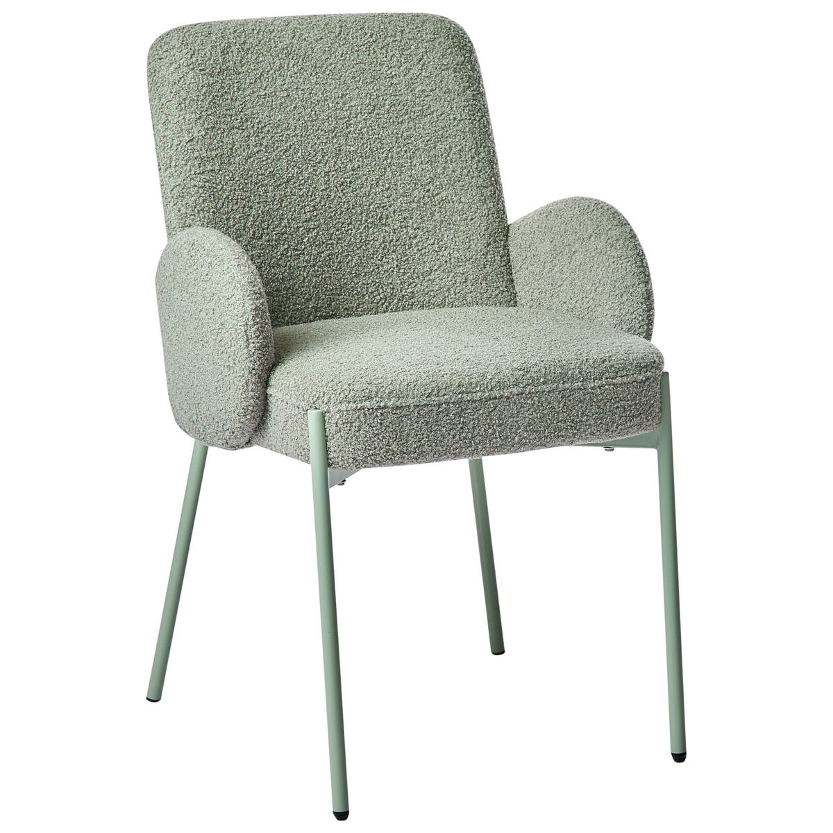JÍDELNÍ ŽIDLE Bouclé Světle zelená Magee - světle zelená, textil (55/86/58cm) - Beliani