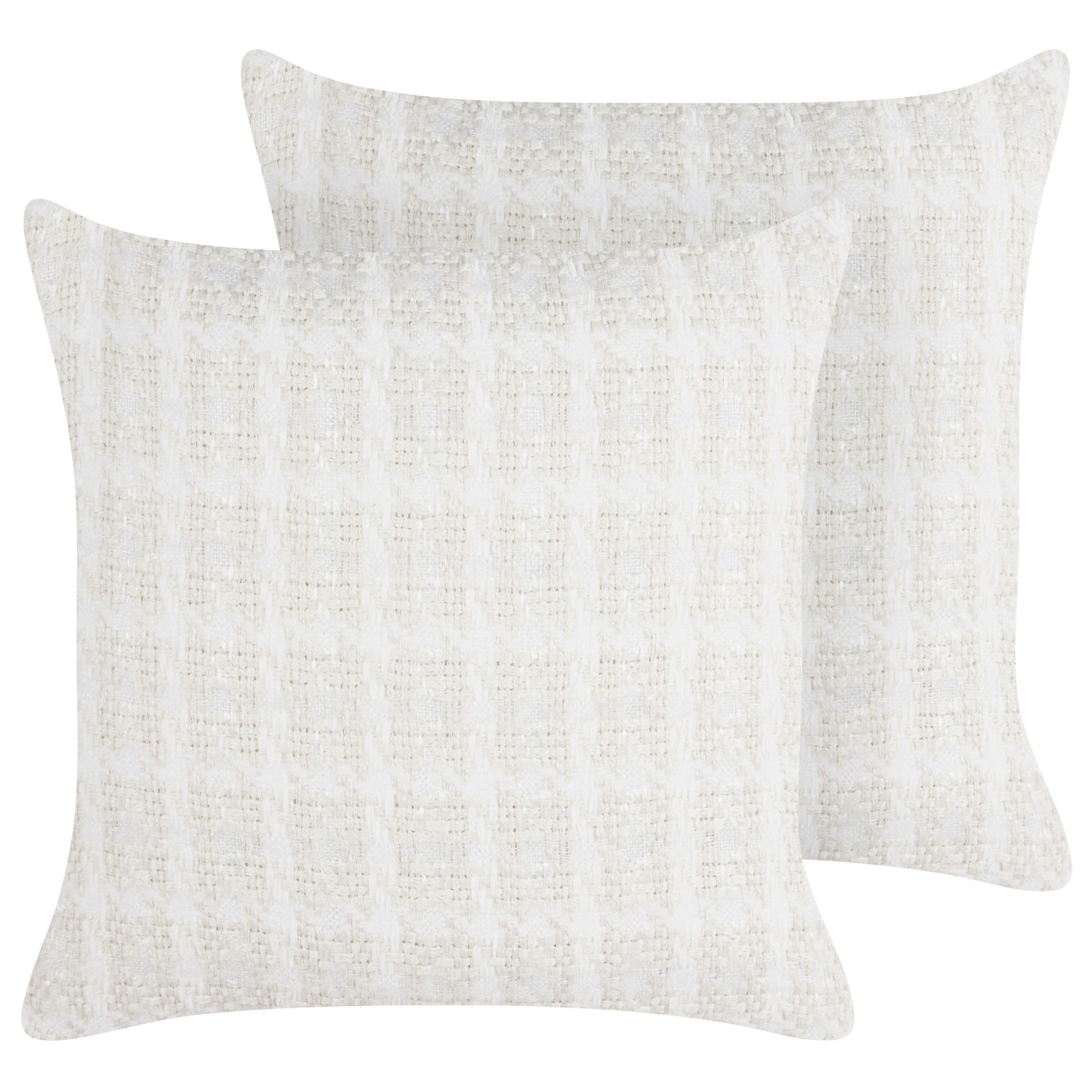 DEKOKISSEN 2er-Set Beige 45/45 cm Douris - Beige/Weiß, Textil (45/45cm) - Beliani