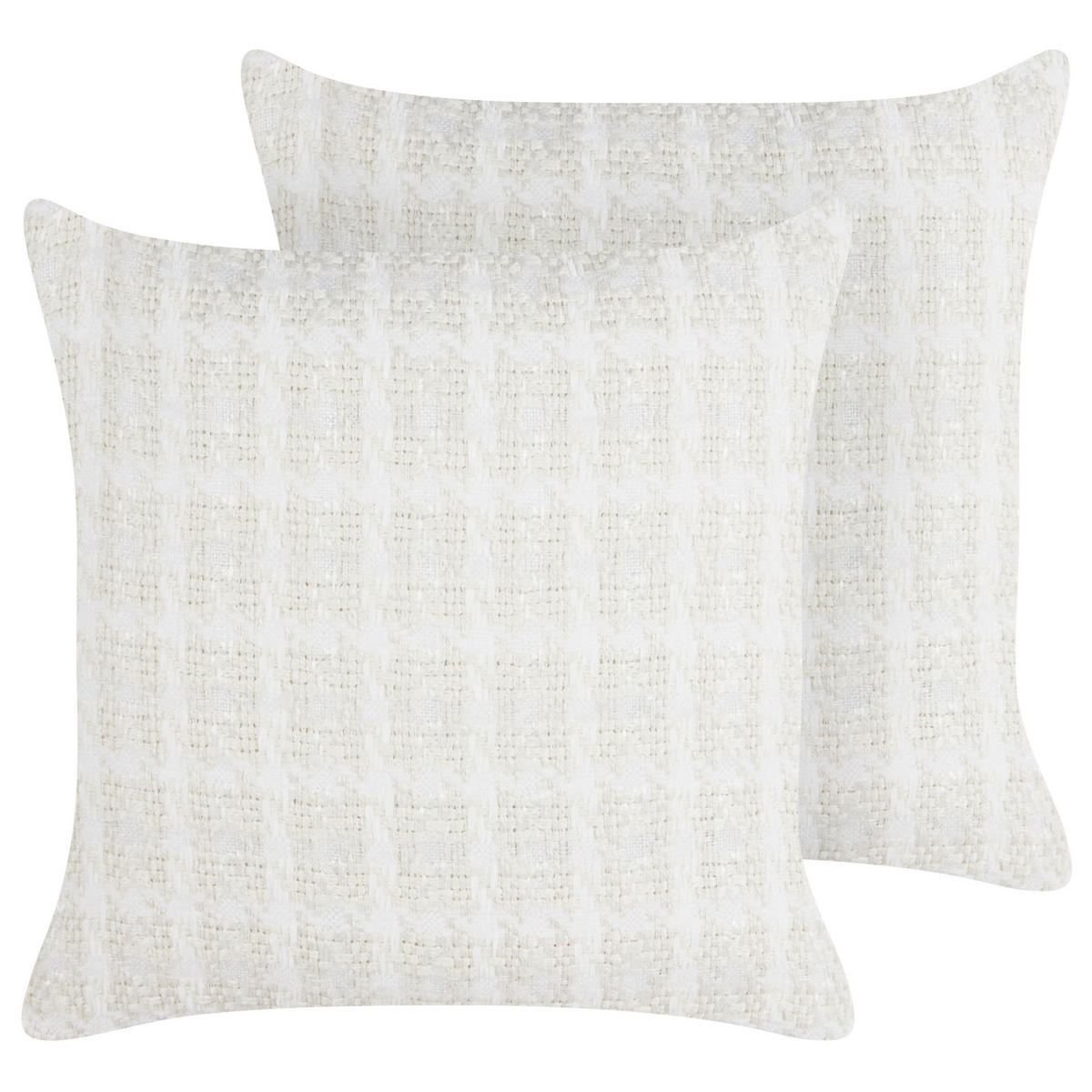 DEKOKISSEN 2er-Set Beige 45/45 cm Douris - Beige/Weiß, Textil (45/45cm) - Beliani