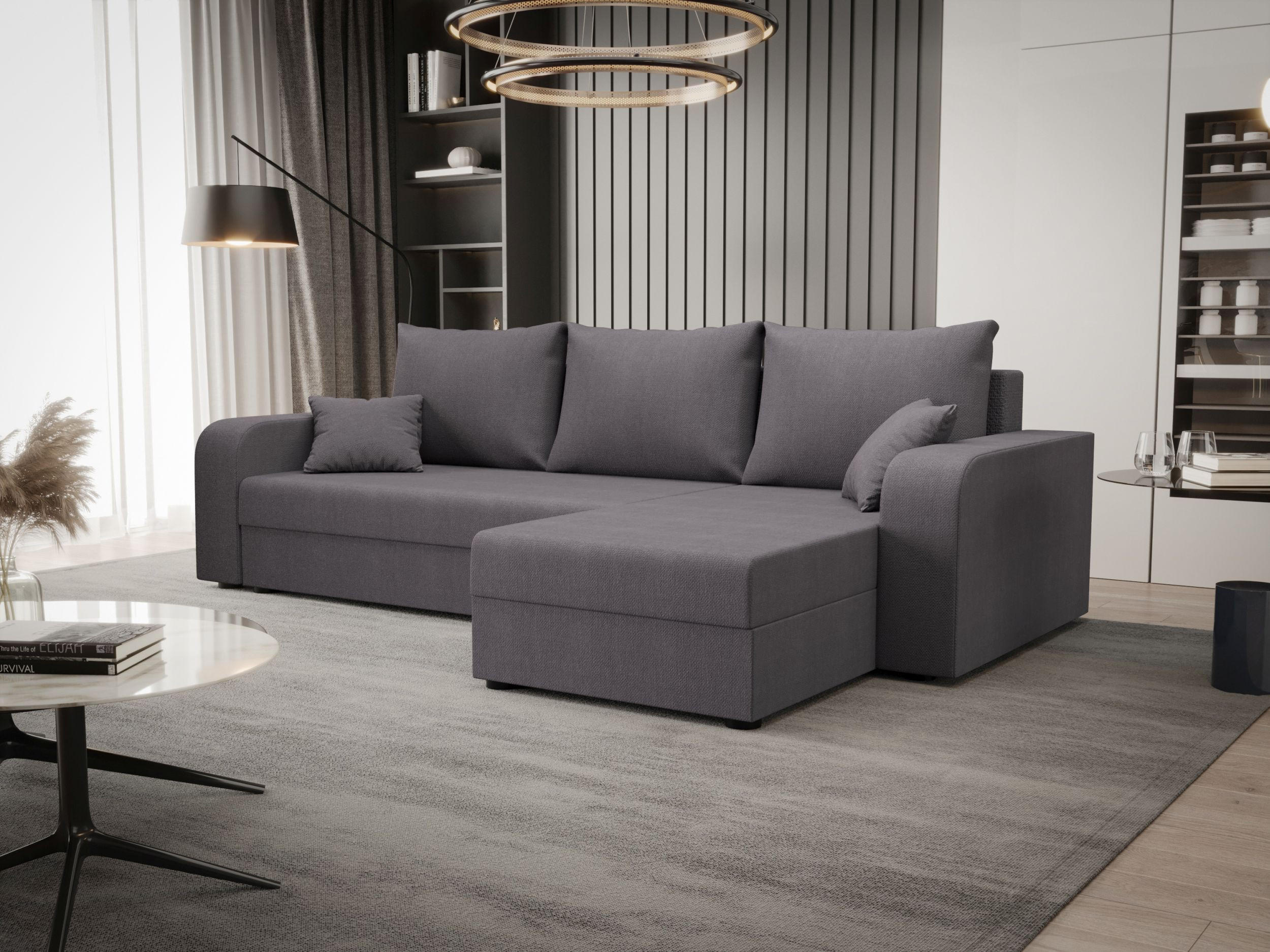 ECKSOFA HEWLET L BIS Cosmic 160 Rechts mit Schlaffunktion - Grau, Textil (240/140cm) - Bedante