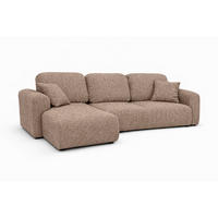 ECKSOFA Mit Schlaffunktion Und Bettkasten, Sofa L-Form Bingo L, Chenille-Stoff Artico, Beige, Links - Beige, Holz (250/142cm) - Kaiser Möbel