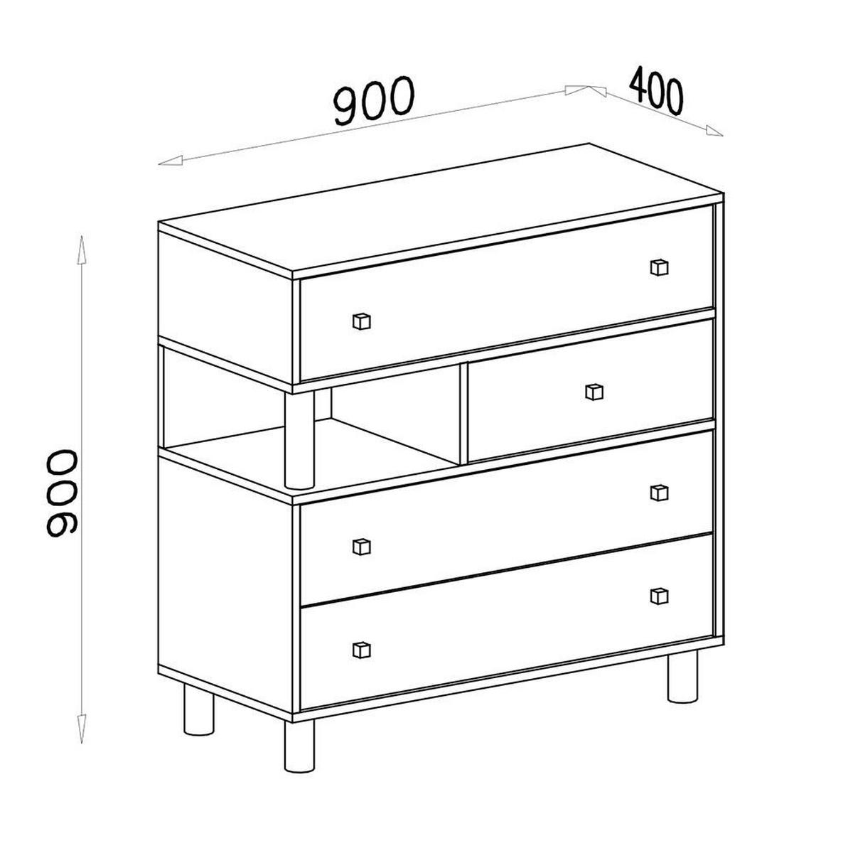SCHLAFZIMMER Set 6-tlg. – FARO System – Grau / Weiß - Grau, Holzwerkstoff (80/190/50cm) - hi-markt