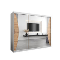 SCHWEBETÜRENSCHRANK 200/250/62 3-türig - Silberfarben/Eiche Artisan, Holz/Kunststoff (250/200/62cm) - Abiks Möbel