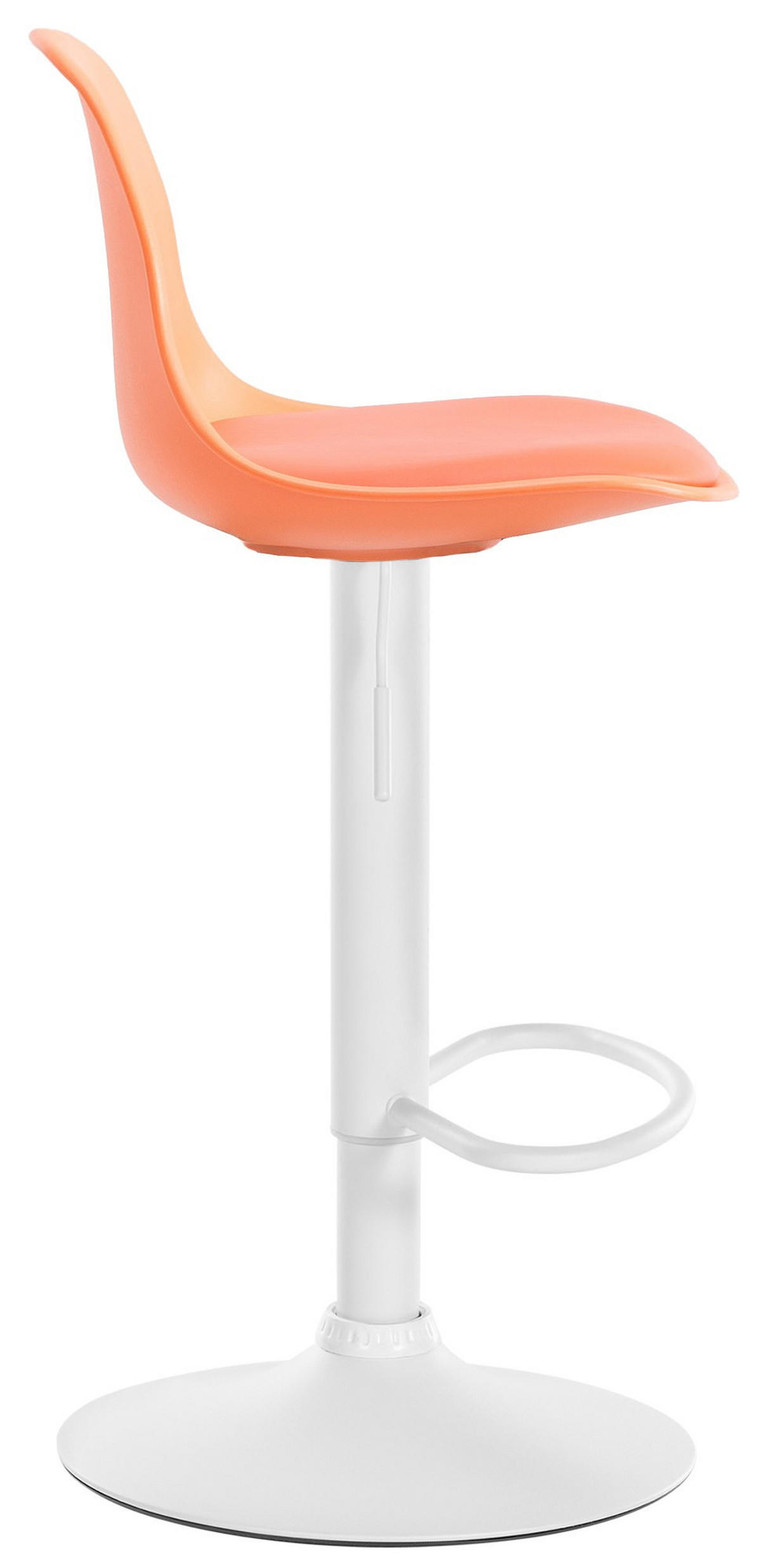 BARHOCKER Lunor Kunststoff Orange Weiß - Orange, Kunststoff/Metall (39/82/43cm) - DELUKE