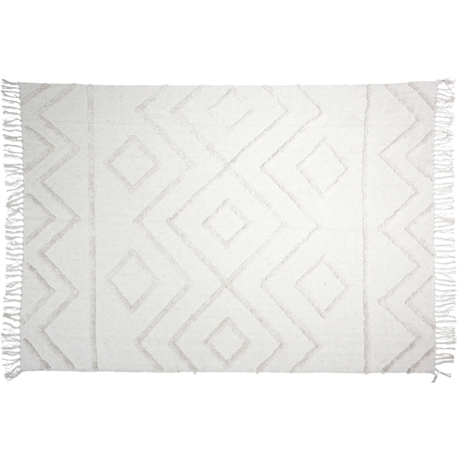 SCHLAFZIMMERRTEPPICH Boho 120/180 cm - Weiß, Naturmaterialen (120/180cm) - Home Styling Collection