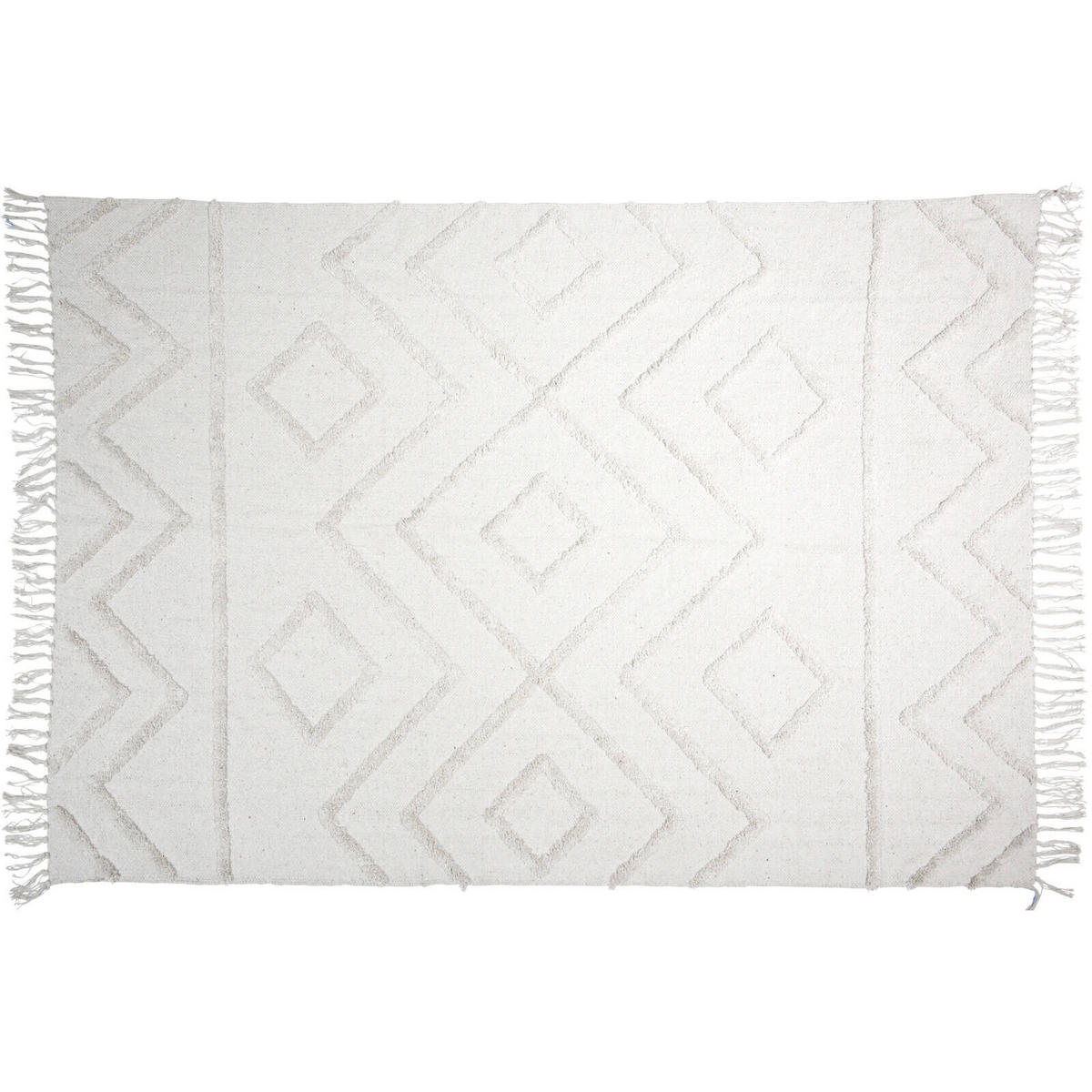 SCHLAFZIMMERRTEPPICH Boho 120/180 cm - Weiß, Naturmaterialien (120/180cm) - Home Styling Collection