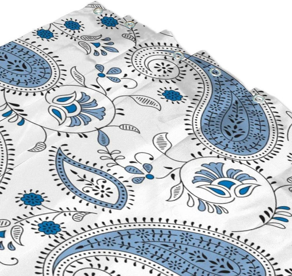 DUSCHVORHANG Blau 90 x 180 cm Polyester wasserdicht maschinenwaschbar Muster Badezimmer - Blau, Textil (180/90cm) - MCBOSON