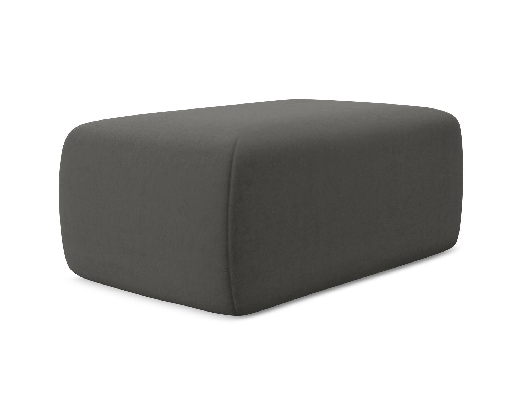 POUF Samt Stoff Grau - Dunkelgrau/Schwarz, Kunststoff/Textil (102/40/62cm) - Makamii