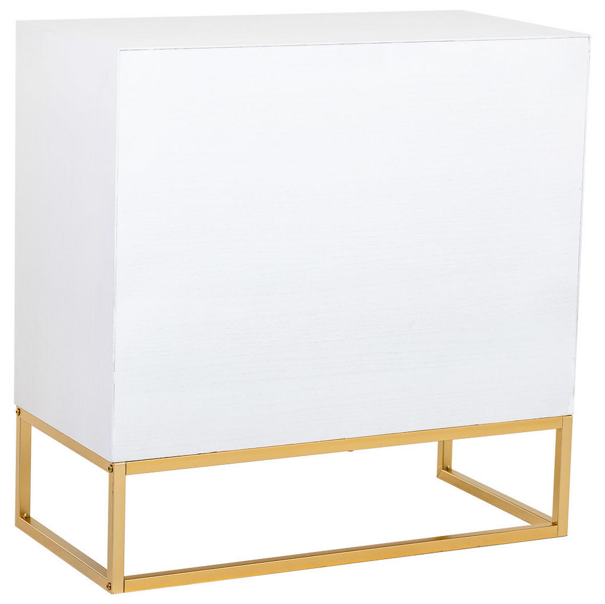 KOMMODE mit 4 schubladen aus holz und metall 80x39x81 cm - Weiß, Holz (80/81/39cm) - Wanderlust