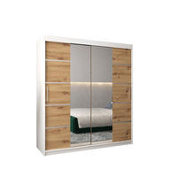 SCHWEBETÜRENSCHRANK 200/180/62 2-türig - Silberfarben/Eiche Artisan, Holz/Kunststoff (180/200/62cm) - Abiks Möbel