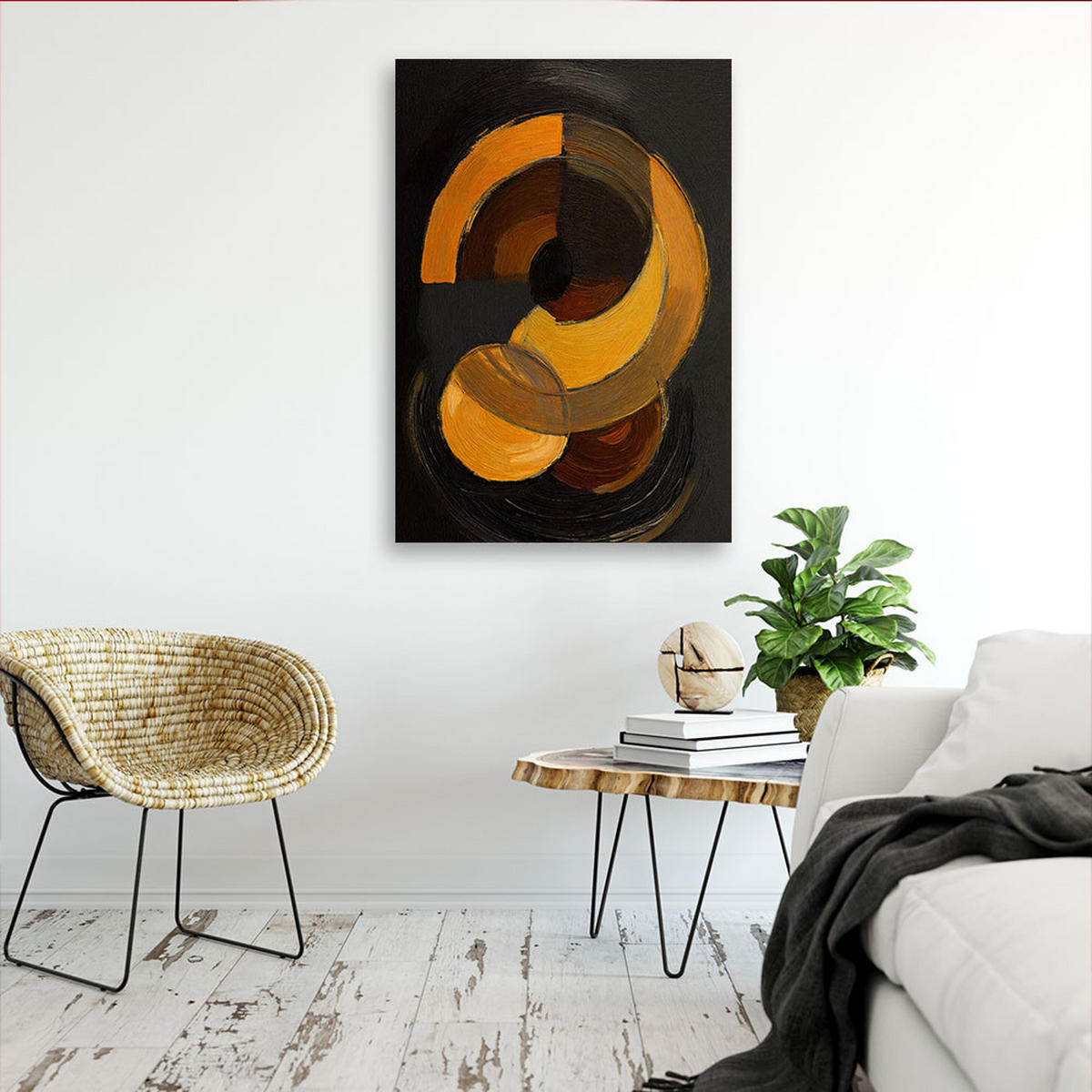 LEINWANDBILD Abstraktion 80x120cm - Schwarz, Textil (80/120cm) - Feeby