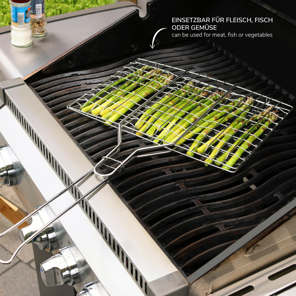 GRILLGUTWENDER, silber, Edelstahl - Edelstahlfarben, Metall (34/4/56.3cm) - bremermann