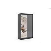 KLEIDERSCHRANK VILAN mit Spiegel - 120 cm - Schwarz - Schwarz, Holzwerkstoff (120/215/61cm) - ALTDECOR
