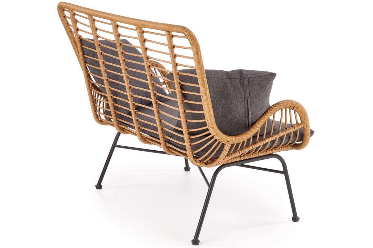 GARTENSOFA ABLA Boho, braun/grau - Braun/Grau, Kunststoff (96/70/120cm) - KONSIMO®
