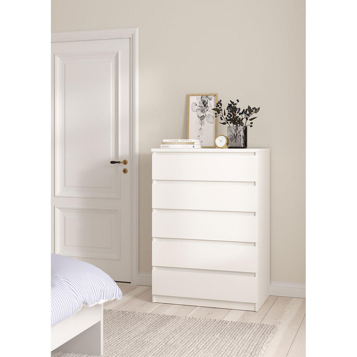 KOMMODE, Naia, Weiß, Holzwerkstoff, 77 x 50 x 112 cm - Weiß, Holzwerkstoff (77/112/50cm) - ebuy24