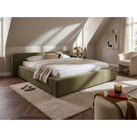 POLSTERBETT Jodie XL Low Olive 160/200 cm Samt mit Bettkasten - Olivgrün, Textil/Metall (160/200cm) - wonello