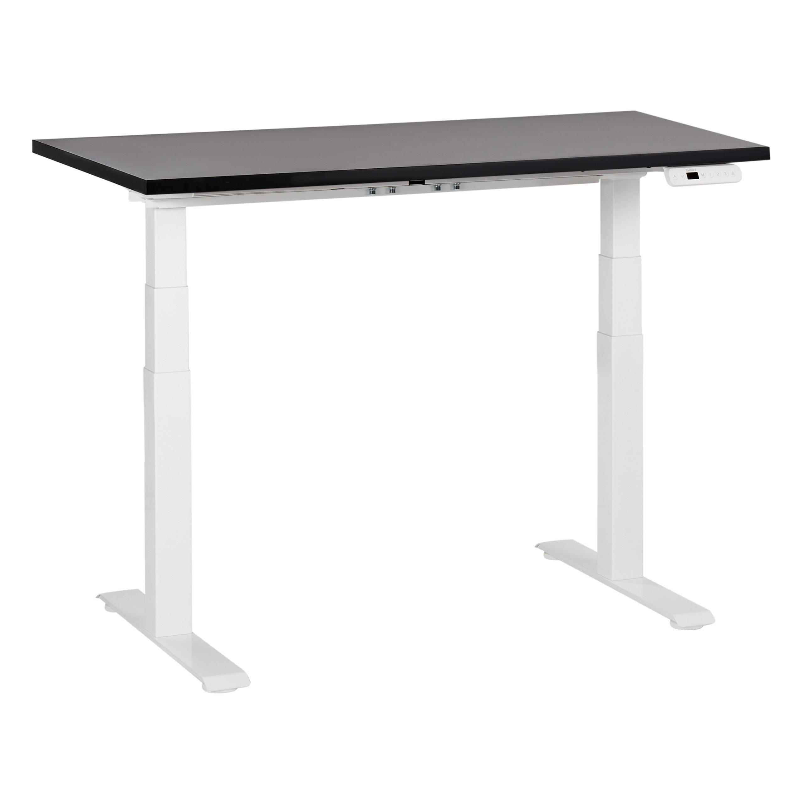 SCHREIBTISCH schwarzweiß 120/72 cm elektrisch höhenverstellbar Destin III - Schwarz/Weiß, Holz (72/120/63cm) - Beliani