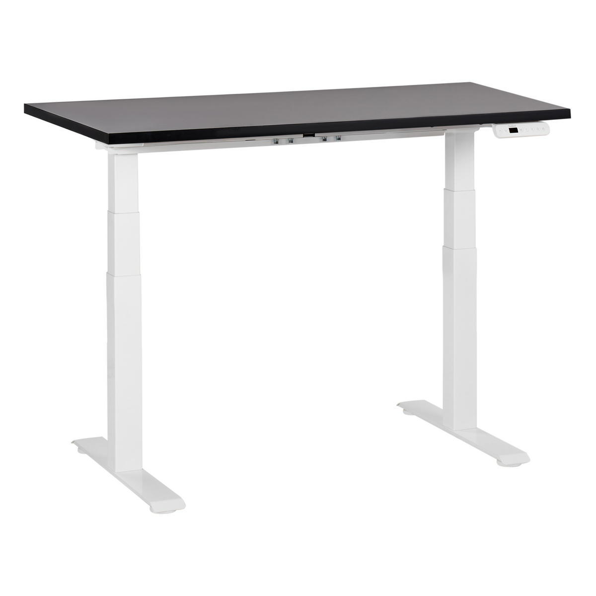 SCHREIBTISCH schwarzweiß 120/72 cm elektrisch höhenverstellbar Destin III - Schwarz/Weiß, Holz (72/120/63cm) - Beliani