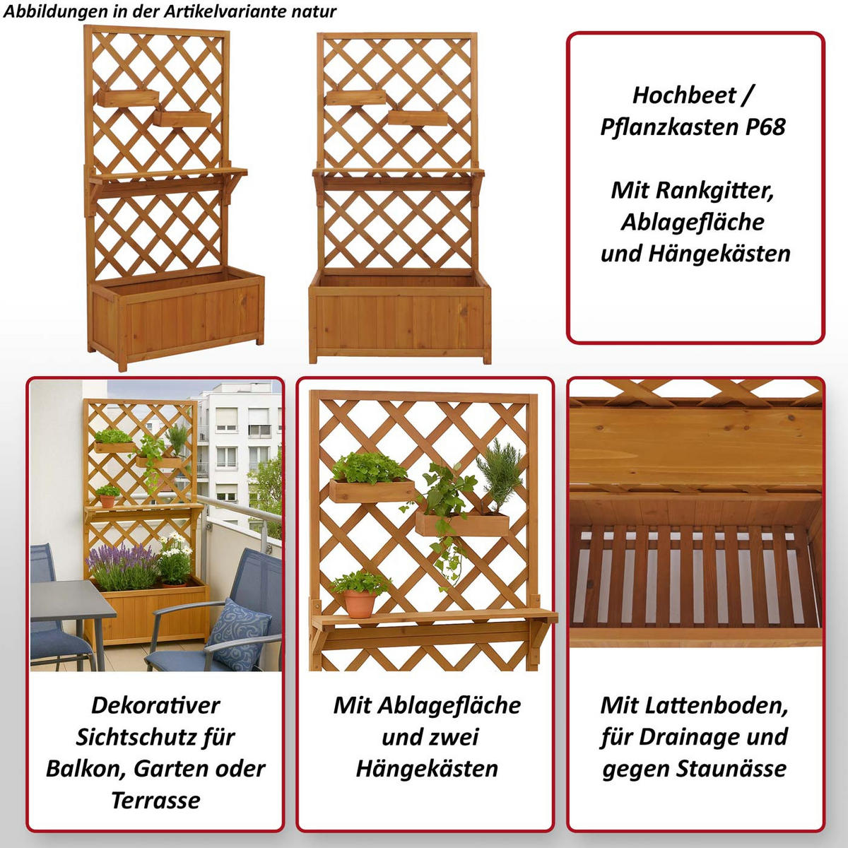 HOCHBEET Dunkelbraun - Dunkelbraun, Holz (70/135/30cm) - MCW