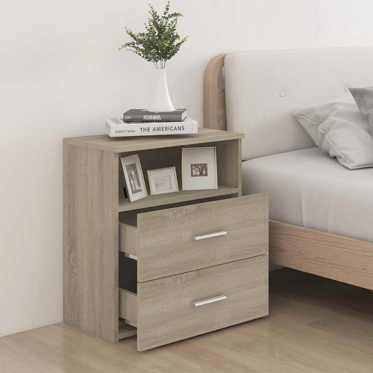 NACHTTISCH Sonoma-Eiche 50/32/60 Cm - Hellbraun, Holzwerkstoff (32/60/50cm) - vidaXL