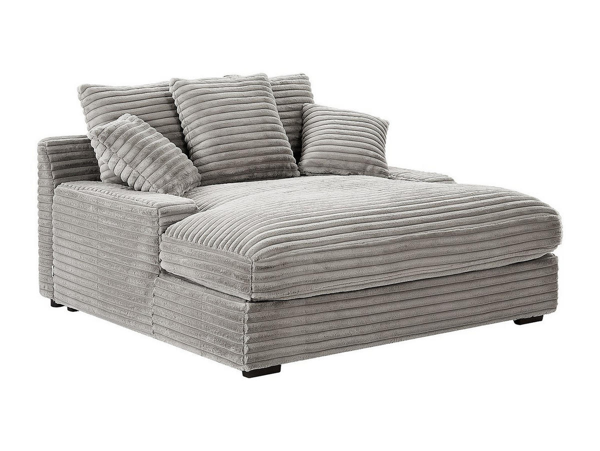 RECAMIERE ohne Schlaffunktion - 1 Person, 2 Personen - Samt, Stoff - Grau - - Grau, Textil (163/95/168cm) - Vente-Unique