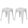 HOCKER Weiß 2er-Set - Weiß, Metall (39/46/39cm) - MCW