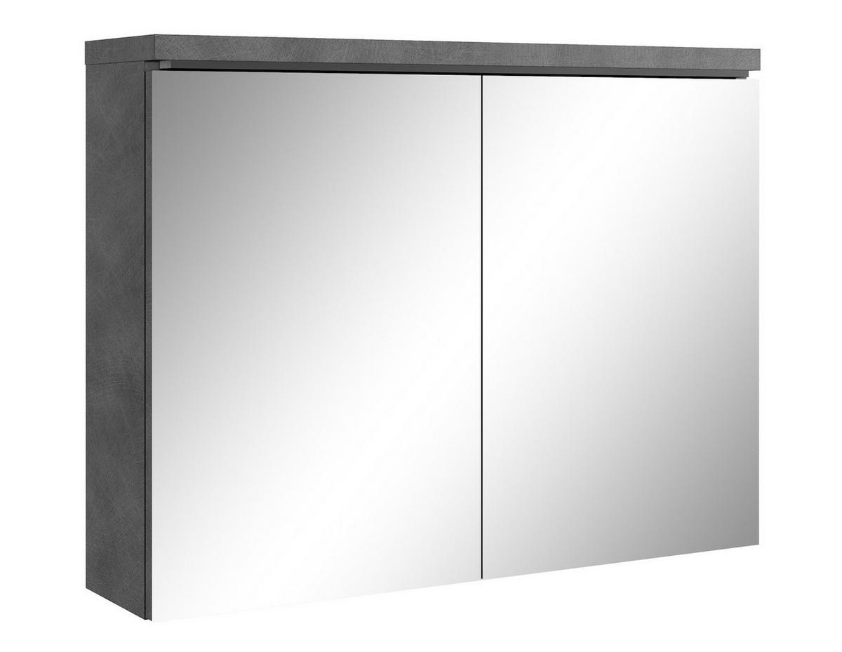 SPIEGELSCHRANK Paso Dunkel Grau - 80 x 20 x 60 cm - Grau, Holz (80/60/20cm) - Badplaats