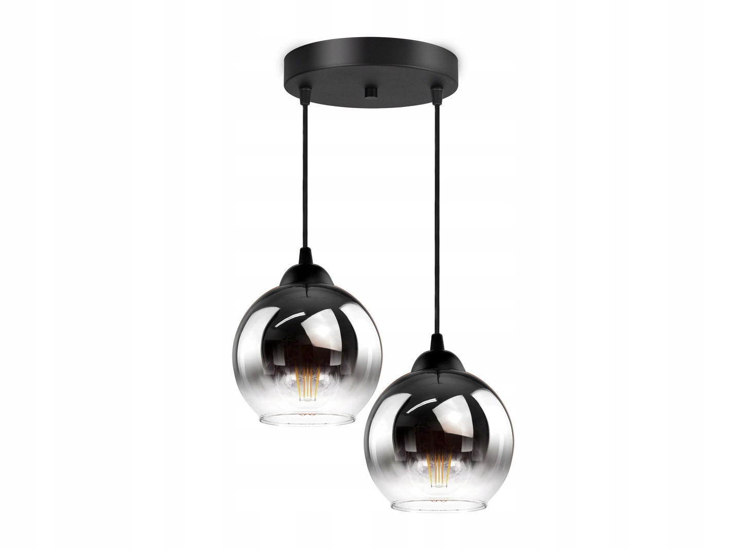 PENDELLEUCHTE MASUR - Transparent/Anthrazit, Glas/Metall (30/30/80cm) - kiki design
