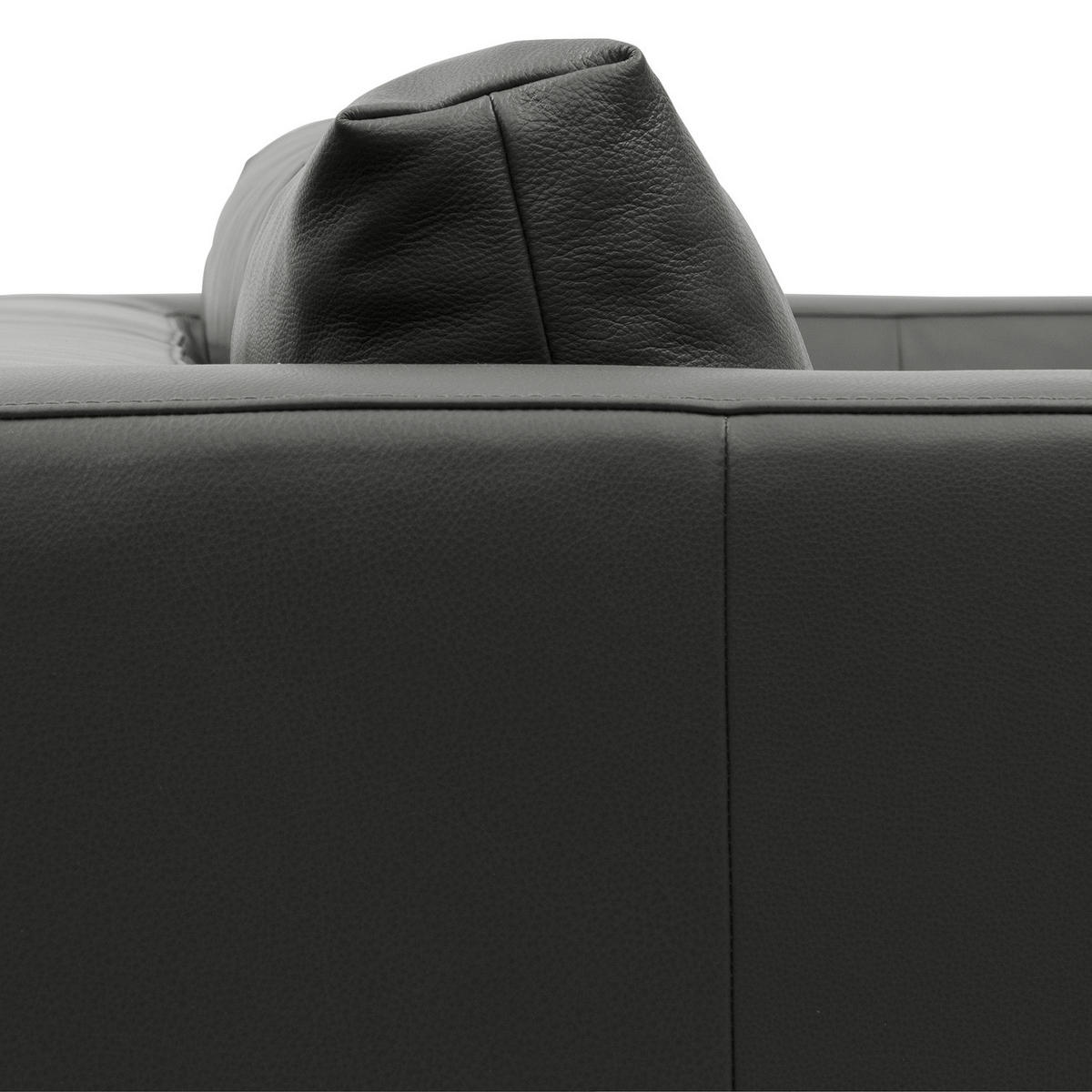 2-SITZER - Chromfarben/Grau, Leder/Metall (174/81/105cm) - home24