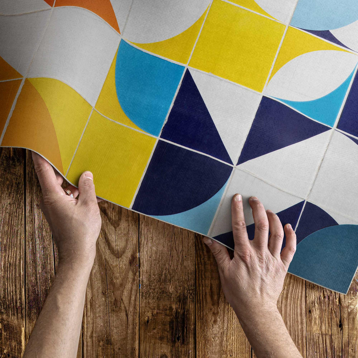 TEPPICH 120x180 cm Geometrische Formen Moderne Mosaik - Multicolor, Kunststoff (120/180cm) - Wallfluent