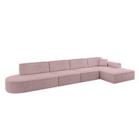 ECKSOFA Ottomane Rechts IREA-L3-v3 - 413x171x79 cm Rosa - Rosa, Holzwerkstoff/Textil (171/413cm) - ALTDECOR