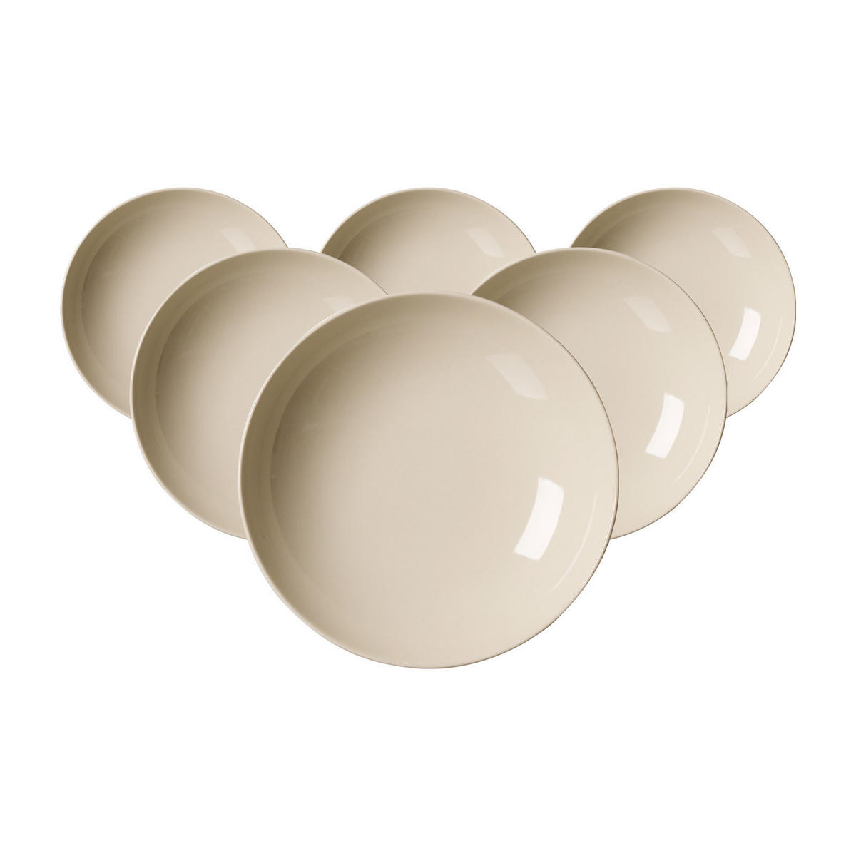 SUPPENTELLER Cecina Beige ø 21 cm 6er Set - Beige, Keramik (21cm) - Ritzenhoff Breker