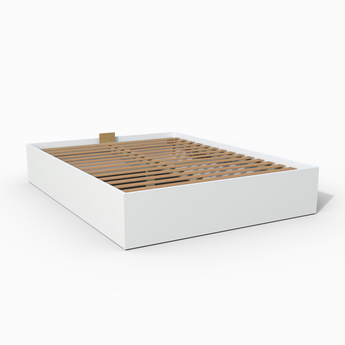 BETTKASTEN BILBAO mit Lattenrost/ Bett 140x190 - Weiß - Weiß, Holzwerkstoff (140/190cm) - Weber Industries