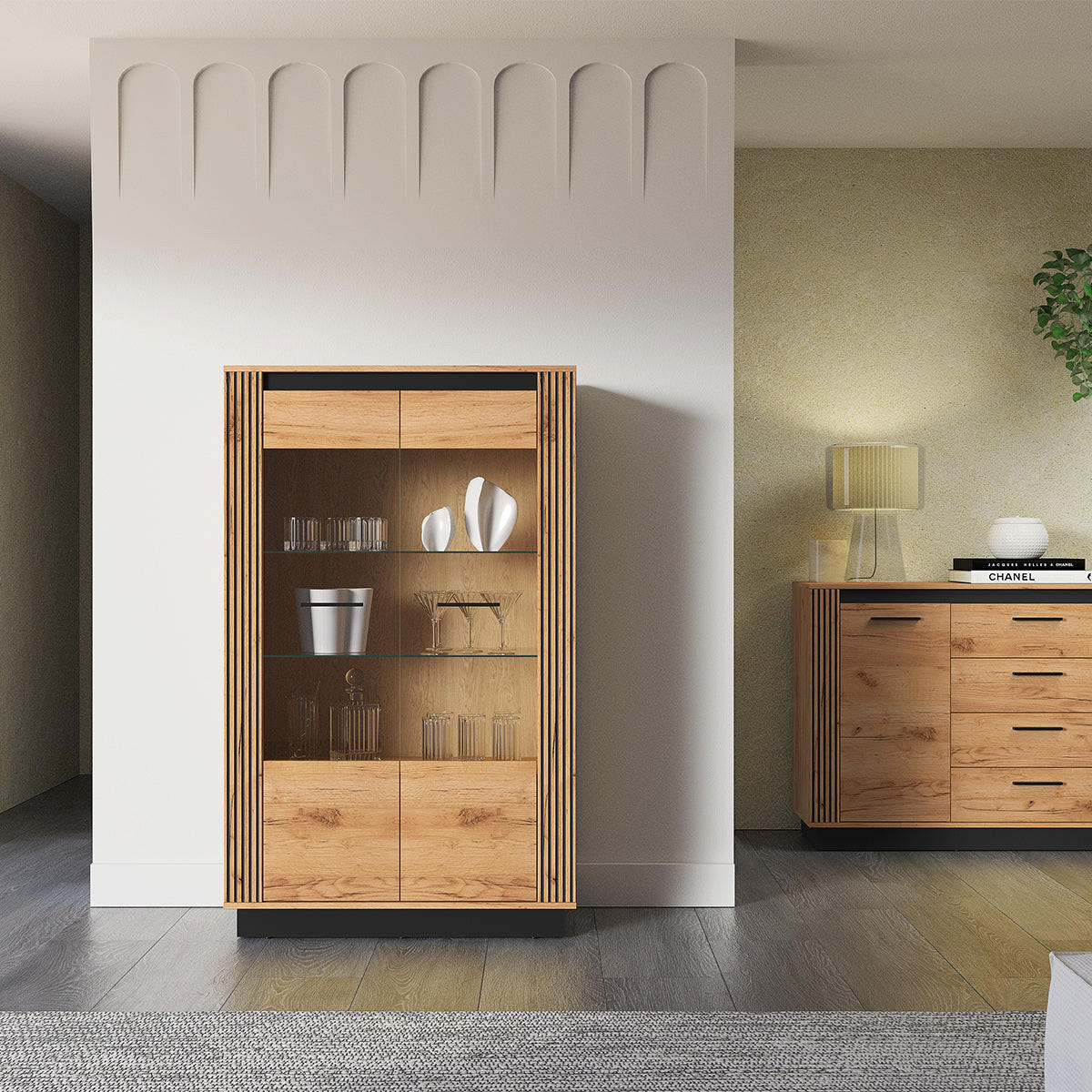 OMARA ZA POSODO Solal Les - rjava, leseni material (92/141/40cm) - Petits-meubles