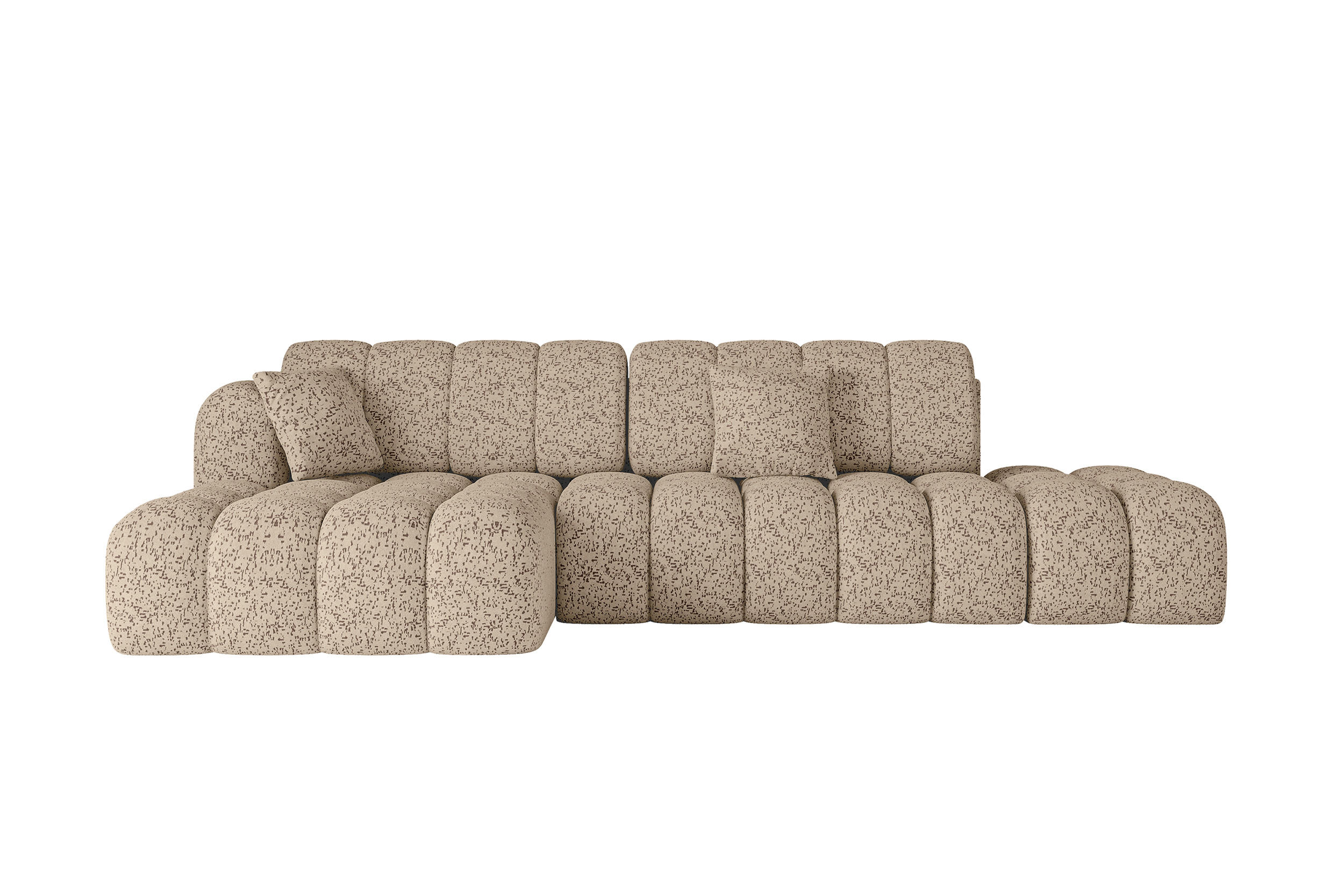 ECKSOFA mit Schlaffunktion Ottomane Links OLEA-L2 321x164x75 Braun Tissu - Alteiche/Schwarz, Holzwerkstoff/Kunststoff (321/164cm) - ALTDECOR