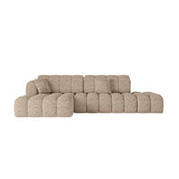 ECKSOFA mit Schlaffunktion Ottomane Links OLEA-L2 321x164x75 Braun Tissu - Alteiche/Schwarz, Holzwerkstoff/Kunststoff (321/164cm) - ALTDECOR