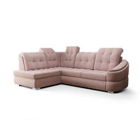 ECKSOFA KONGO RBN09, Eckcouch in L-Form mit Schlaffunktion, Farbe: Rosa, Velourstoff, Ottomane Links - Rosa, Textil (260/180cm) - O-Sofa