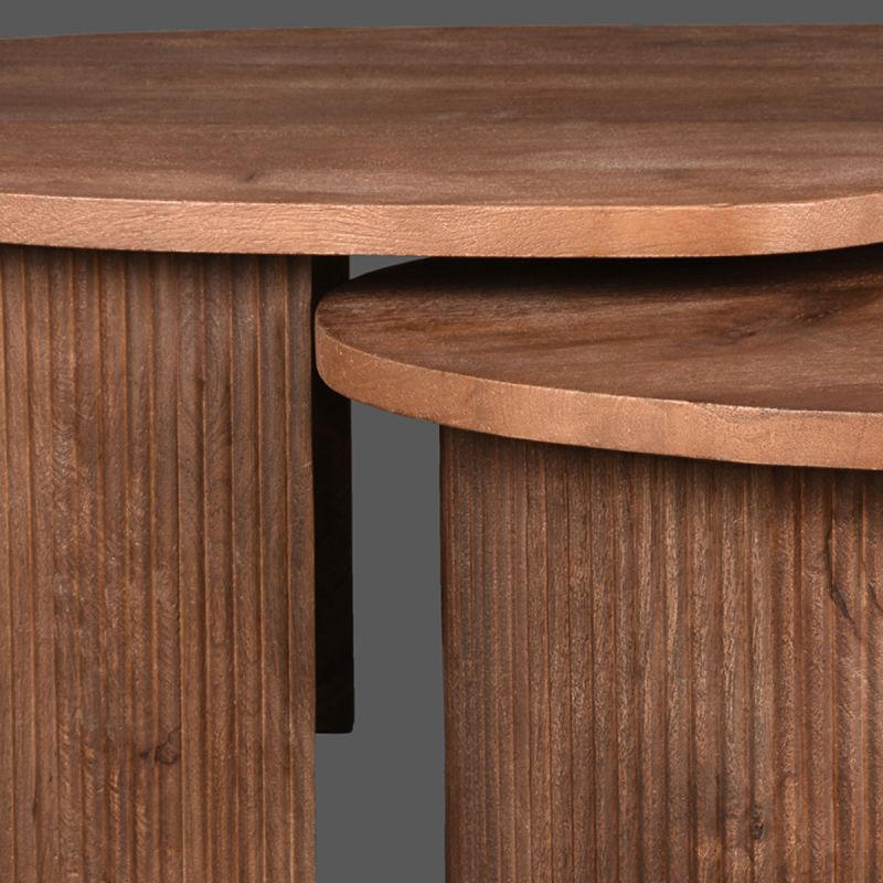 COUCHTISCH Timon Braun 58/100/40 cm 2er-Set - Braun, Holz (58/100/40cm) - LABEL51