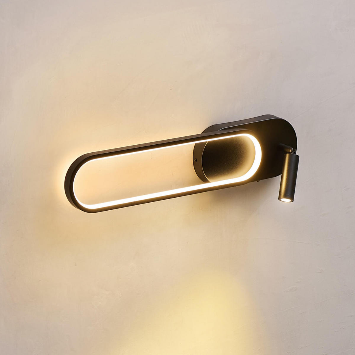 WANDLEUCHTE Jena, Schwarz, 49cm - Schwarz, Metall (15/49/49cm) - KOSILUM