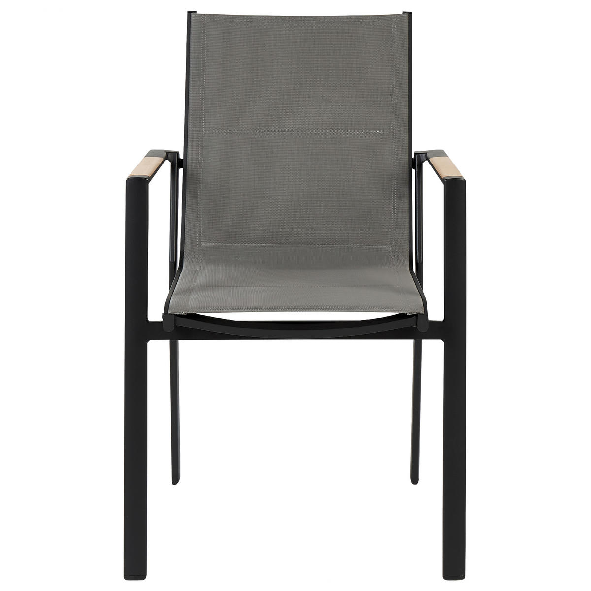 GARTENSTUHL 4er-Set Aluminium schwarz Busseto - Schwarz, Metall (56/90/64cm) - Beliani