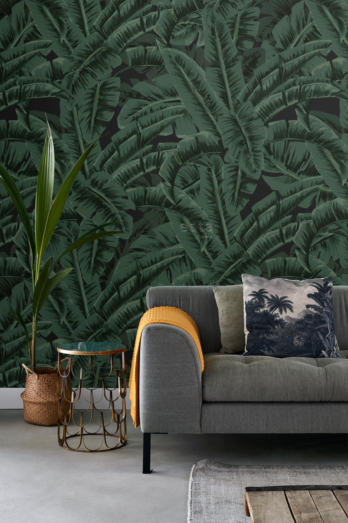 FOTOTAPETE Bananenblätter 150 x 279 cm - Grün, Papier (150/279cm) - ESTAhome
