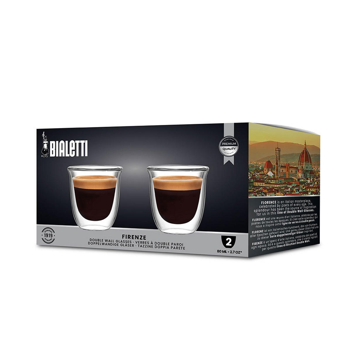 GLASBECHERSET Firenze, 2er Set, Doppelwandig, 200 ml - Transparent, Glas (0.2L) - Bialetti