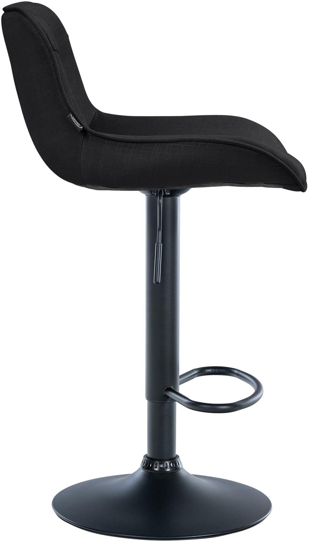 BARHOCKER Vulcano Stoff schwarz schwarz - Schwarz, Textil/Metall (49/106/51cm) - TPFLiving