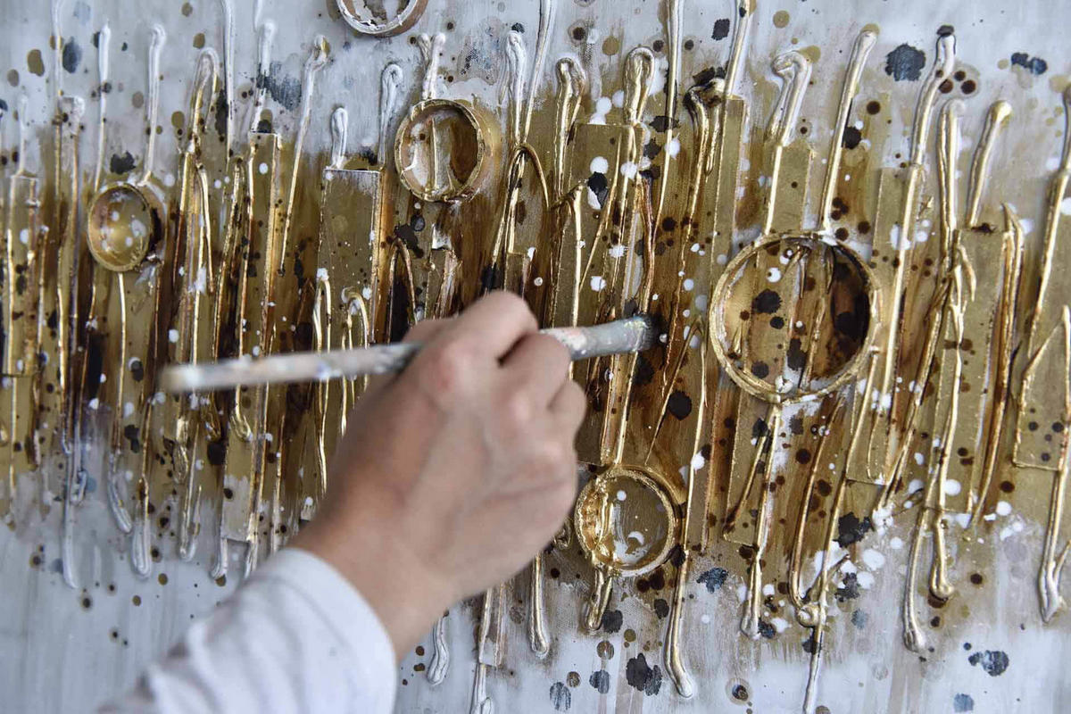 ÖLGEMÄLDE 120/60 cm - Braun, Holz/Textil (1.78/60cm) - KUNSTLOFT