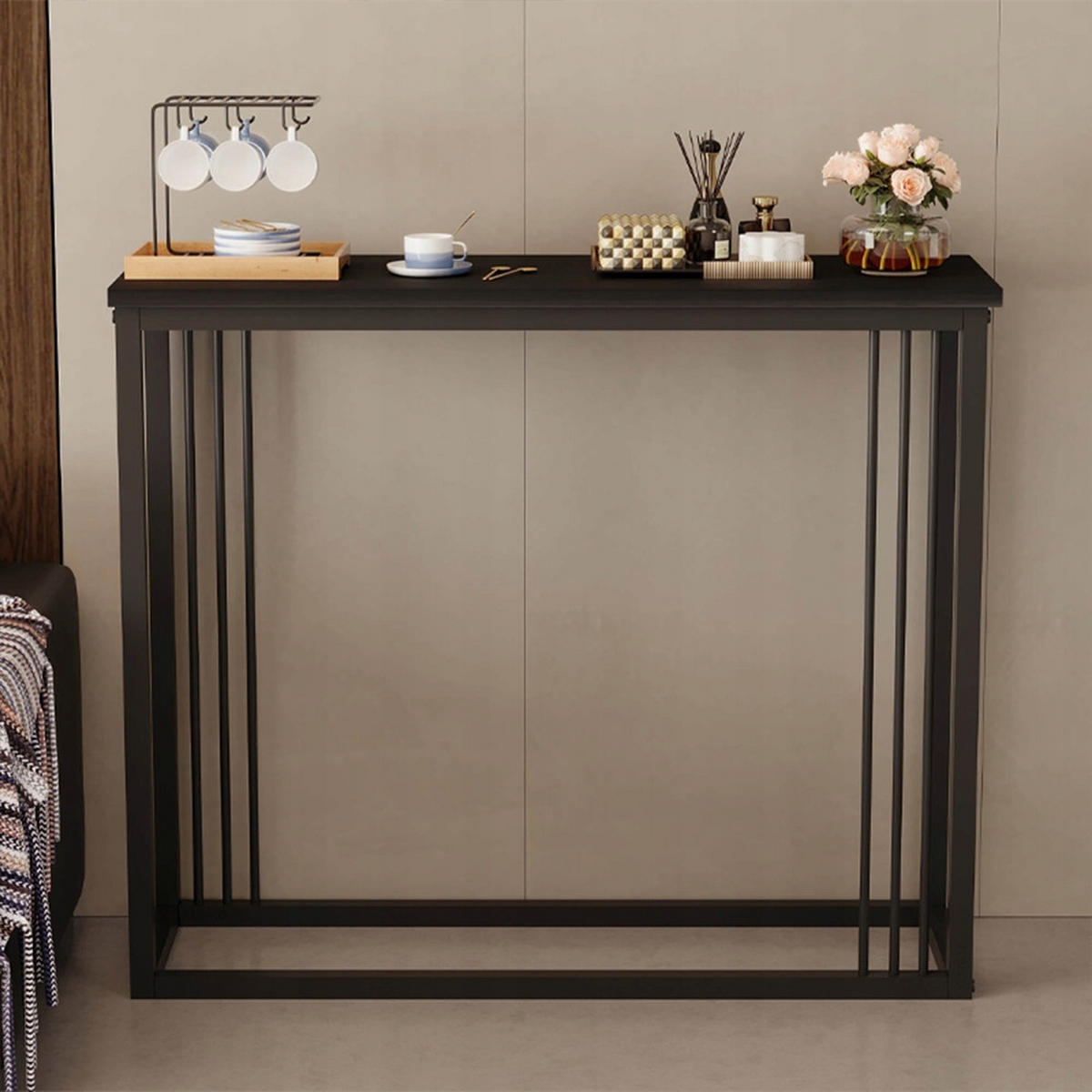 KONSOLE, schwarz 90/30/75 cm - Schwarz, Holzwerkstoff (90/75/30cm)