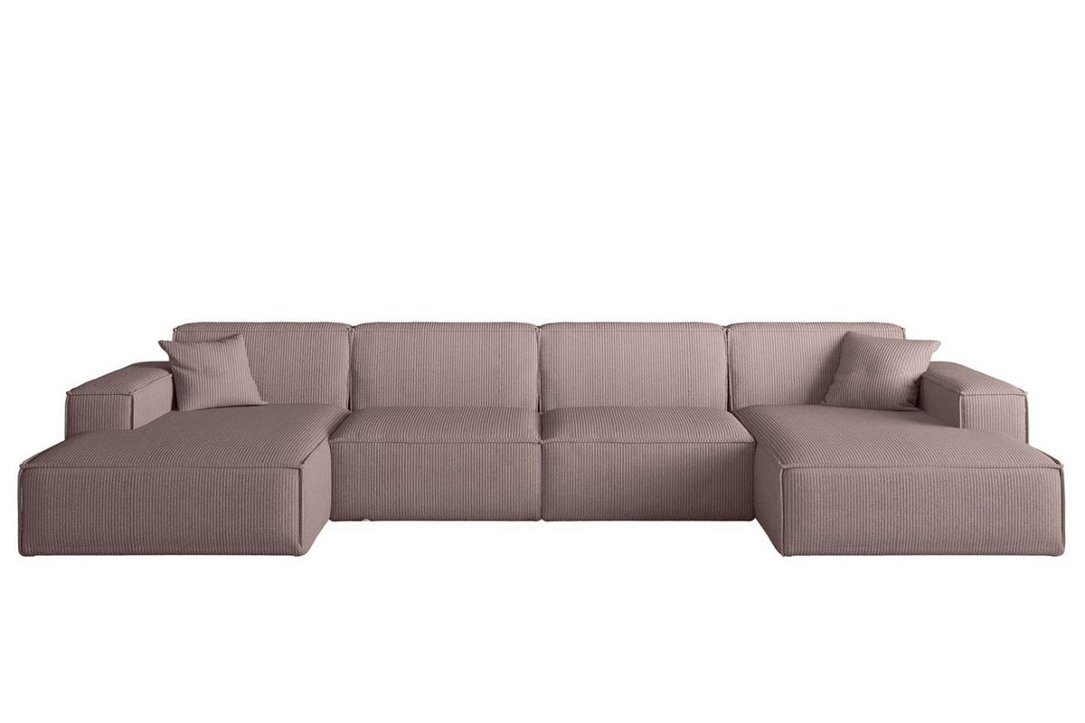 WOHNLANDSCHAFT Celes Premium In Scala - Lila, Holzwerkstoff/Textil (379/73/165cm) - Fun Möbel