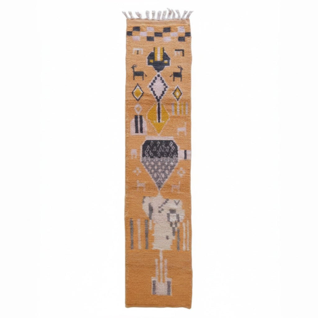 BERBERTEPPICH aus reiner Wolle 77x 375 cm - Orange, Naturmaterialien (77/375cm) - AFK Living