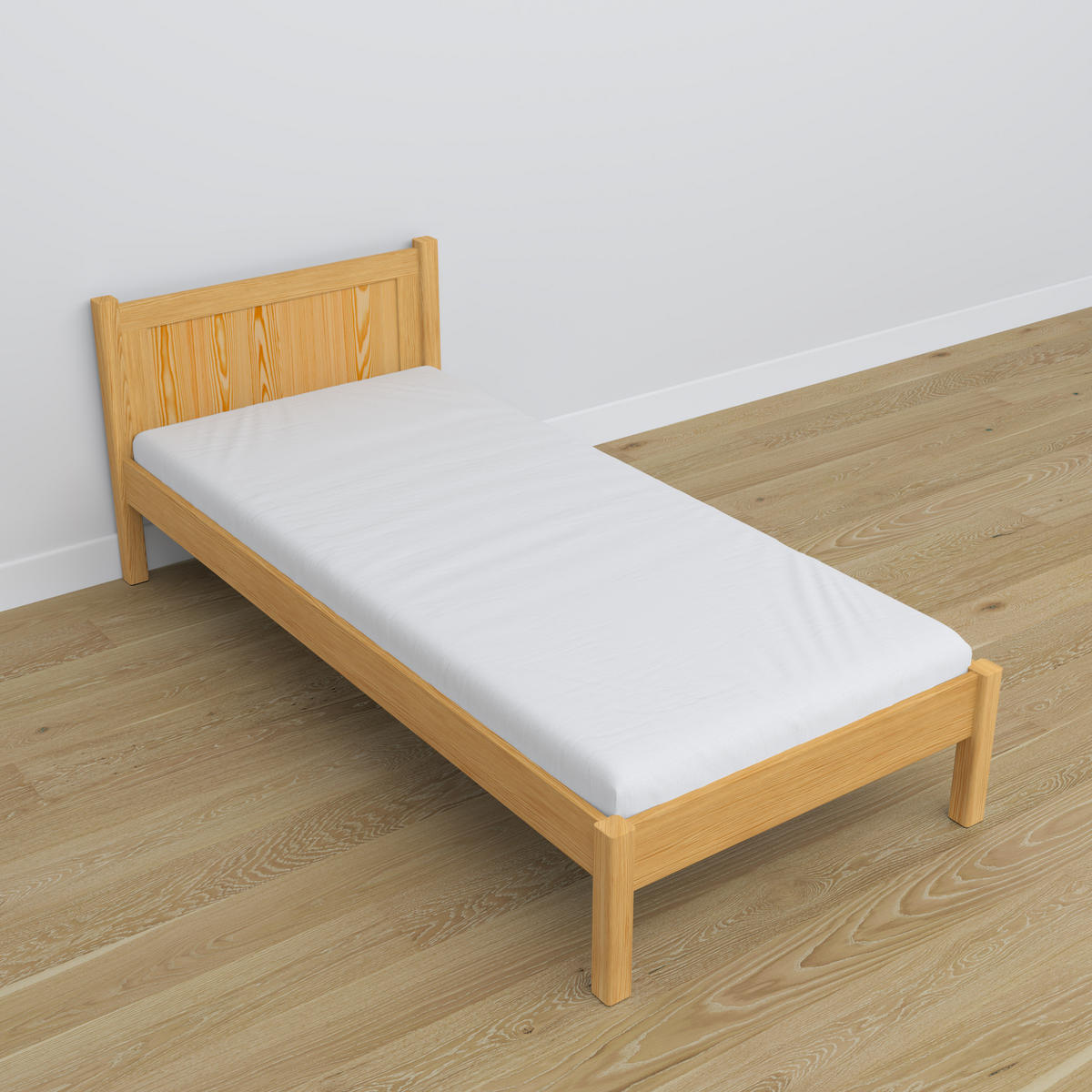BETT N02 Naturkiefer 90/190 - Hellbraun, Naturmaterialien/Holz (90/190cm) - N-Wood